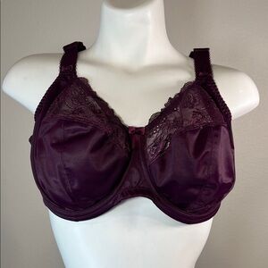 Elomi Deep Purple Lace Underwire Unlined Bra 40G
